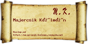Majercsik Kálmán névjegykártya