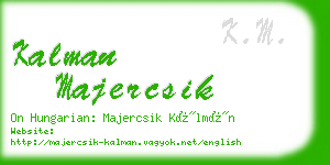 kalman majercsik business card